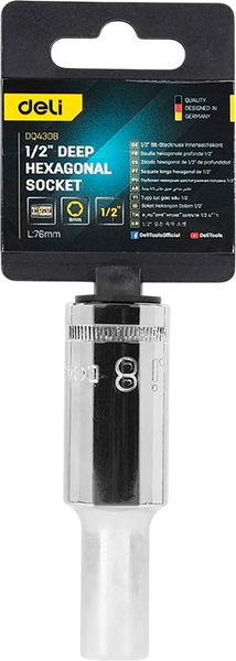 Изображение товара Головка слесарная Deli Торцевая шестигранная / EDQ4308