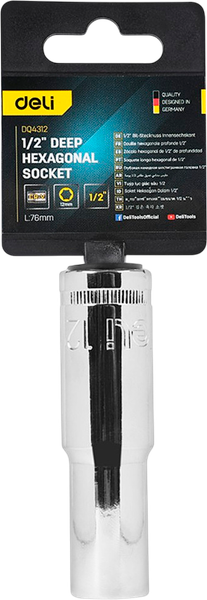 Изображение товара Головка слесарная Deli Торцевая шестигранная / EDQ4312