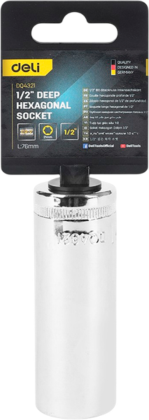 Изображение товара Головка слесарная Deli Торцевая шестигранная / EDQ4321