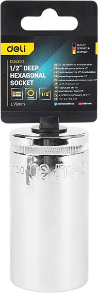 Изображение товара Головка слесарная Deli Торцевая шестигранная / EDQ4330