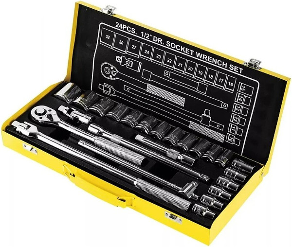 Изображение товара Набор головок слесарных Deli EDL2024T (24пр, кейс)