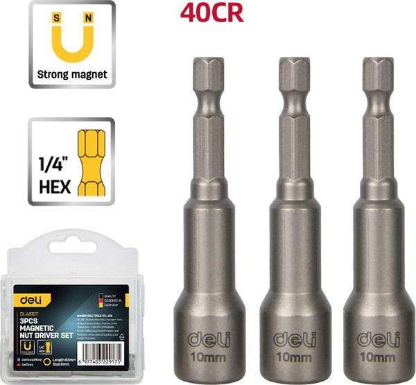 Изображение товара Набор головок слесарных Deli EDL4810T