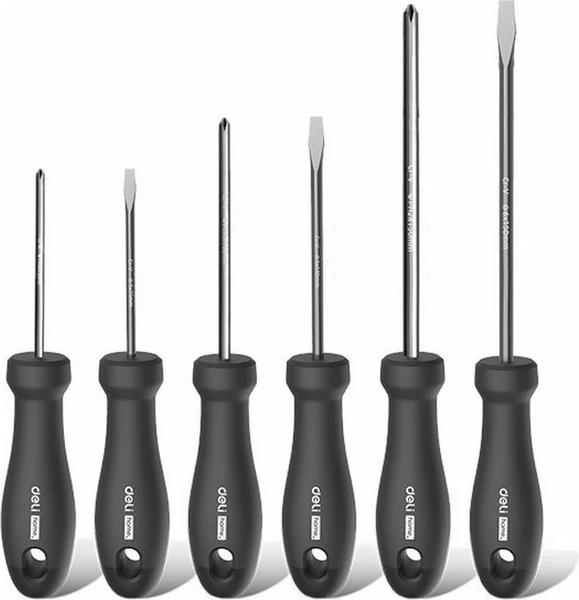 Изображение товара Набор отверток Deli Soft Touch / EHT1006 (6шт, черный)