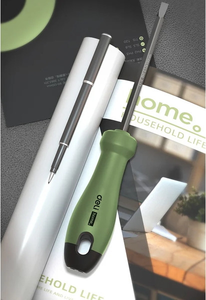 Изображение товара Отвертка Deli Soft Touch / HT1055L (зеленый)