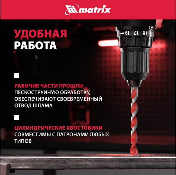 Изображение товара Набор сверл Matrix 4-10мм / 706015 (5шт)