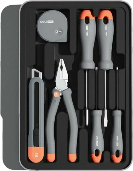 Изображение товара Универсальный набор инструментов Deli Soft Touch / H1001-ADE (15пр, оранжевый, бокс)