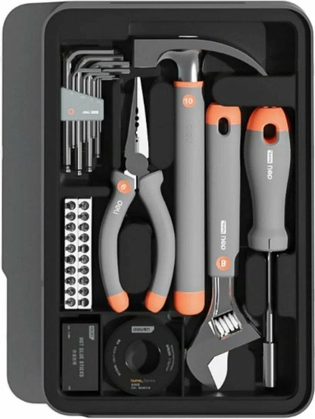 Изображение товара Универсальный набор инструментов Deli Soft Touch / H1001-ADE (15пр, оранжевый, бокс)