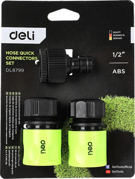 Изображение товара Набор соединителей для шланга Deli EDL8799 (3шт)
