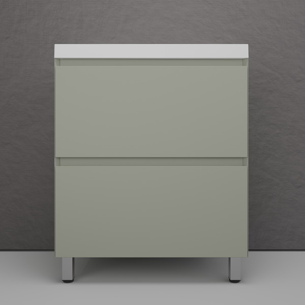 Изображение товара Тумба с умывальником Symbolite Манхэттен 70 Plus 2 ящика + Asti 70x45 (олива)