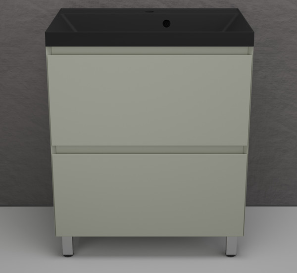 Изображение товара Тумба с умывальником Symbolite Манхэттен 70 Plus 2 ящика + Asti 70x45 (олива/антрацит)