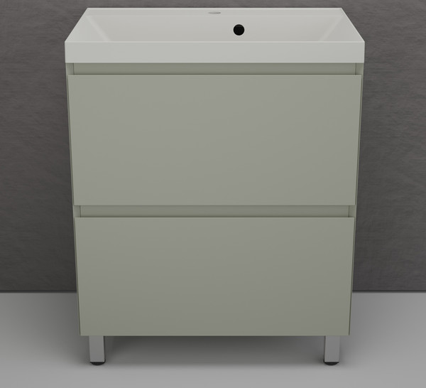 Изображение товара Тумба с умывальником Symbolite Манхэттен 70 Plus 2 ящика + Asti 70x45 (олива/жасмин)