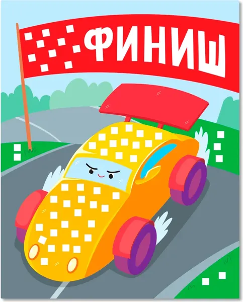 Изображение товара Набор для творчества Феникс-премьер Мозаика-аппликация. Гоночная, полиц., пож. маш. / 4610013089365