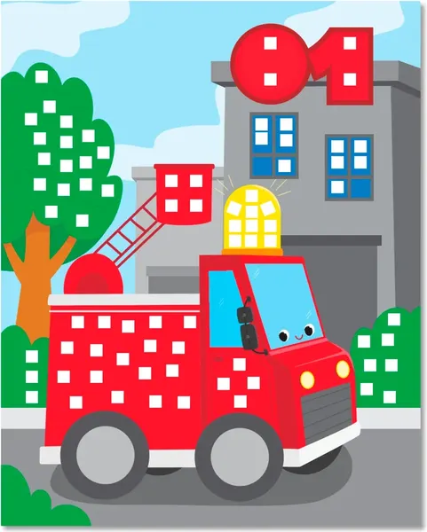 Изображение товара Набор для творчества Феникс-премьер Мозаика-аппликация. Гоночная, полиц., пож. маш. / 4610013089365