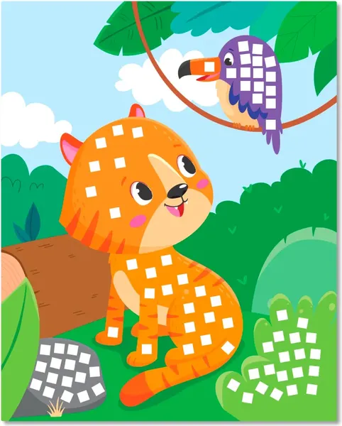 Изображение товара Набор для творчества Феникс-премьер Мозаика-аппликация. Енотик, лисичка, тигренок / 4610013089358