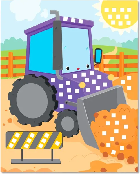 Изображение товара Набор для творчества Феникс-премьер Мозаика-аппликация. Трактор, груз., строит. кран / 4610013089372