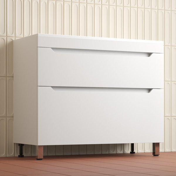 Изображение товара Тумба с умывальником Symbolite Остин 100 Plus 2 ящика + Фортуна 100x45 (белый)