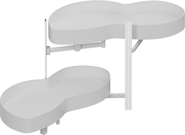 Изображение товара Корзина выкатная Starax Волшебный уголок поворотный / S-3126-UB-W (правое выдвижение, белый)