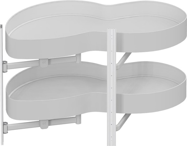 Изображение товара Корзина выкатная Starax Волшебный уголок поворотный / S-3126-UB-W (правое выдвижение, белый)