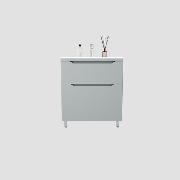 Изображение товара Тумба с умывальником Symbolite Марелла 70 Люкс Plus 2 ящика + Марелла Люкс 70х40 (серый)