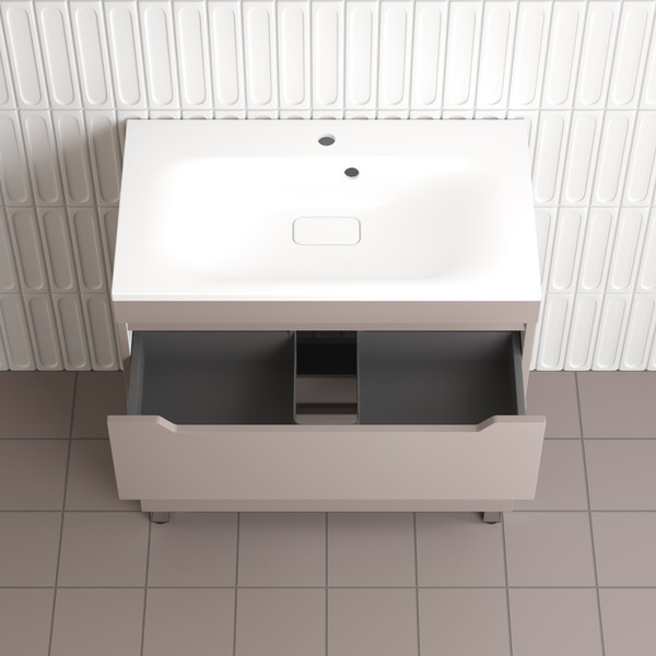 Изображение товара Тумба с умывальником Symbolite Остин 80 Plus 2 ящика + Фортуна 80x45 (тауп темный)
