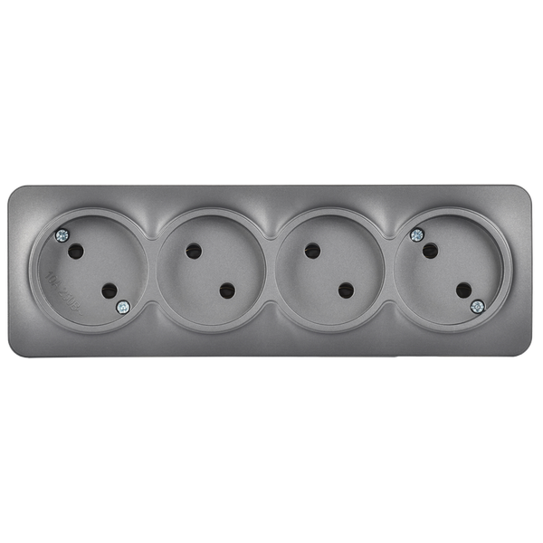 Изображение товара Розетка IEK Glory ERH40-K46M-10 (сталь матовый)