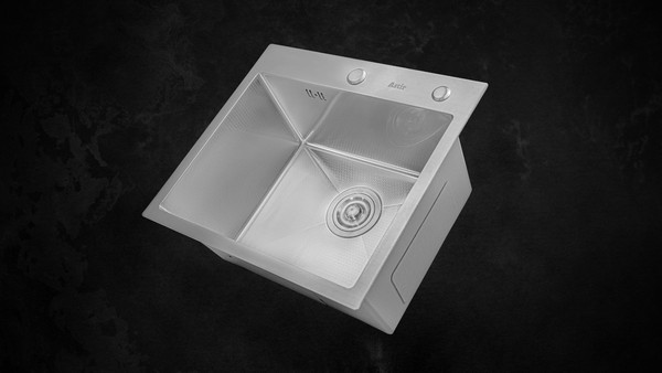 Изображение товара Мойка кухонная Astir Decor Satin 45x50 (с сифоном, дозатором и коландером)