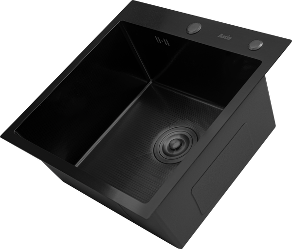 Изображение товара Мойка кухонная Astir Decor PVD Black 55х50B (с сифоном, дозатором и коландером)