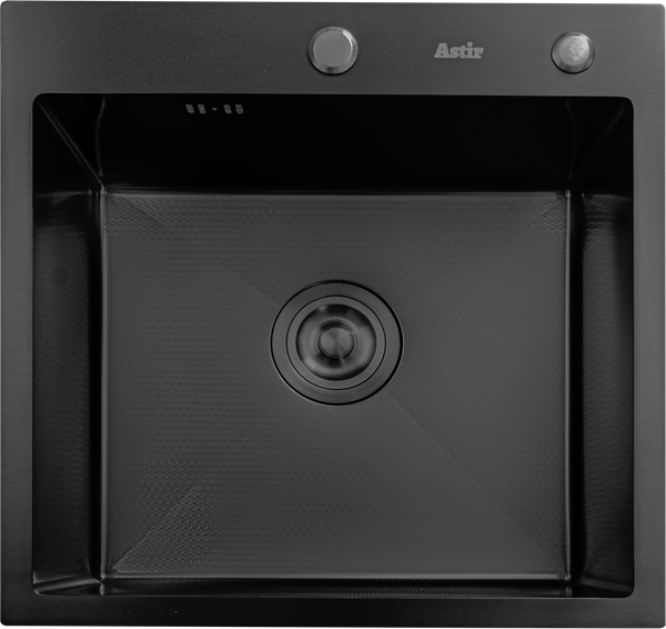Изображение товара Мойка кухонная Astir Decor PVD Black 55х50B (с сифоном, дозатором и коландером)