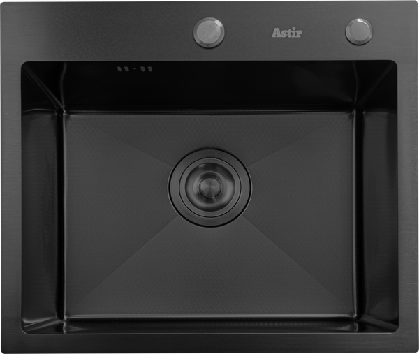 Изображение товара Мойка кухонная Astir Decor PVD Black 45x50B (с сифоном, дозатором и коландером)