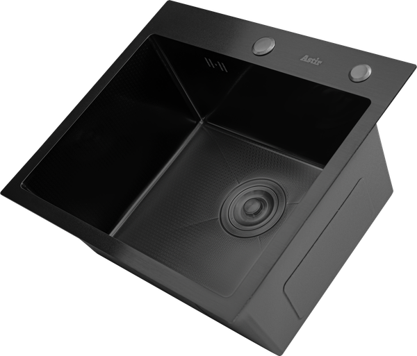Изображение товара Мойка кухонная Astir Decor PVD Black 45x50B (с сифоном, дозатором и коландером)