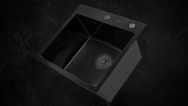 Изображение товара Мойка кухонная Astir PVD Black 50x44B (с сифоном, дозатором и коландером)