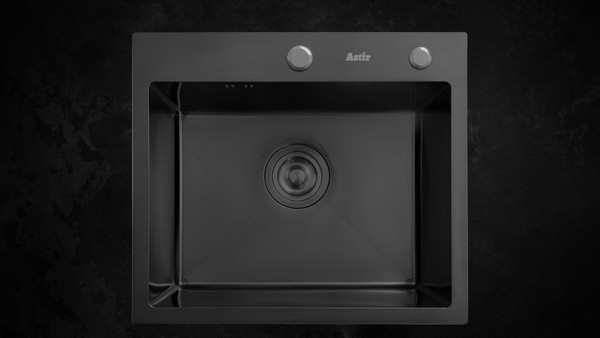 Изображение товара Мойка кухонная Astir PVD Black 50x44B (с сифоном, дозатором и коландером)