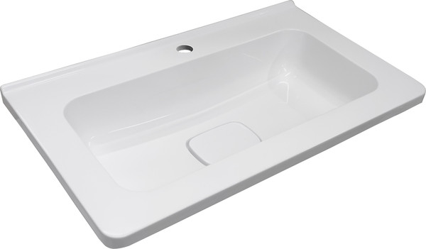 Изображение товара Тумба с умывальником Symbolite Бергамо мини 70 Люкс Plus 2 ящика + Каре Люкс Мини 70х35 (подвесная, серый)