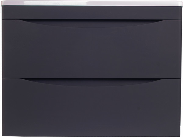 Изображение товара Тумба с умывальником Symbolite Бергамо мини 70 Люкс Plus 2 ящика + Каре Люкс Мини 70х35 (подвесная, черный)