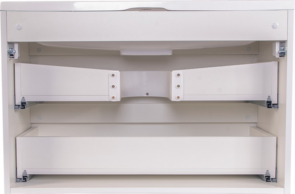 Изображение товара Тумба с умывальником Symbolite Бергамо мини 80 Люкс Plus 2 ящика + Каре Люкс Мини 80х35 (подвесная, белый)