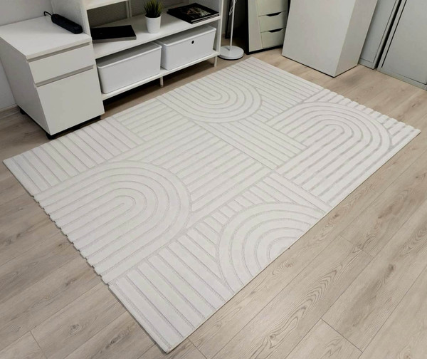 Изображение товара Ковер Radjab Carpet Сканди Сизаль Прямоугольник 10946A / 12201RK (1.6x2.3, Krem/Krem)