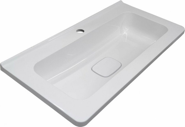 Изображение товара Тумба с умывальником Symbolite Бергамо мини 90 Люкс Plus 2 ящика + Каре Люкс Мини 90х35 (подвесная, белый)