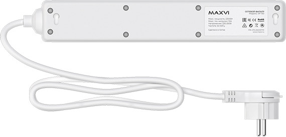 Изображение товара Сетевой фильтр Maxvi SP-118 (1.8м, белый)