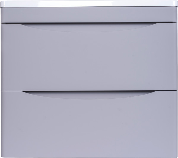 Изображение товара Тумба с умывальником Symbolite Бергамо мини 90 Люкс Plus 2 ящика + Каре Люкс Мини 90х35 (подвесная, серый)