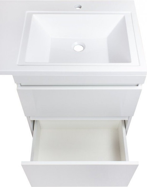 Изображение товара Тумба с умывальником Symbolite Даллас 100 Люкс Plus + Даллас 100x48 (подвесная, правый, белый)