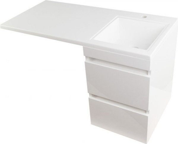 Изображение товара Тумба с умывальником Symbolite Даллас 100 Люкс Plus + Даллас 100x48 (подвесная, правый, белый)