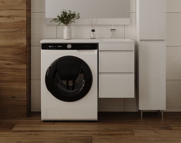 Изображение товара Тумба с умывальником Symbolite Даллас 100 Люкс Plus + Даллас 100x48 (подвесная, правый, белый)