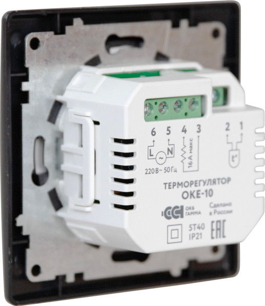 Изображение товара Терморегулятор для теплого пола OneKeyElectro ОКЕ-10 / 2293932 (черный)