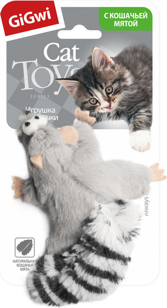 Изображение товара Игрушка для кошек Gigwi Catch&Scratch Енот с кошачьей мятой / 75384