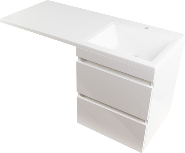 Изображение товара Тумба с умывальником Symbolite Даллас 110 Люкс Plus + Estetus Даллас 110x48 (подвесная, правый, эмаль белый)