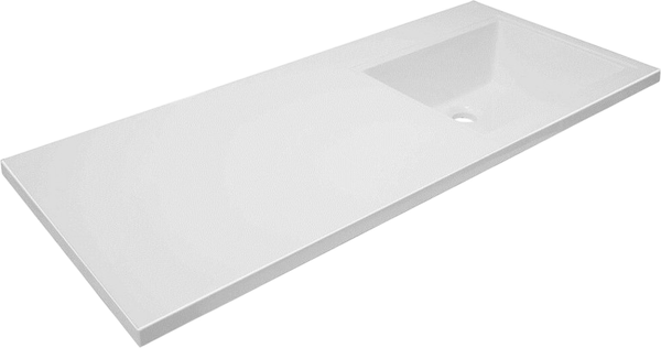 Изображение товара Тумба с умывальником Symbolite Даллас 110 Люкс Plus + Estetus Даллас 110x48 (подвесная, правый, эмаль белый)