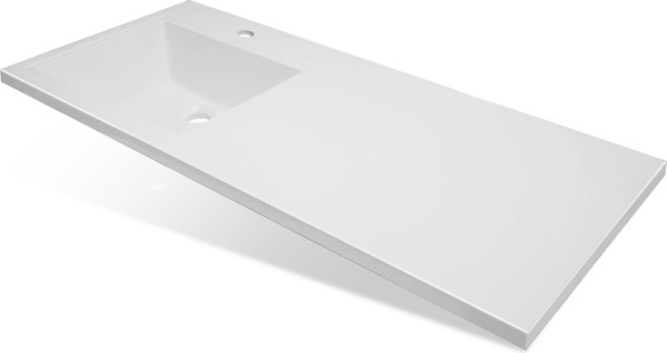 Изображение товара Тумба с умывальником Symbolite Даллас 110 Люкс Plus + Даллас 110x48 (подвесная, левый, эмаль белый)