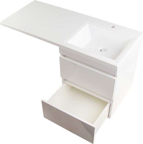 Изображение товара Тумба с умывальником Symbolite Даллас 110 Люкс Plus + Даллас 110x48 (подвесная, правый, эмаль белый)
