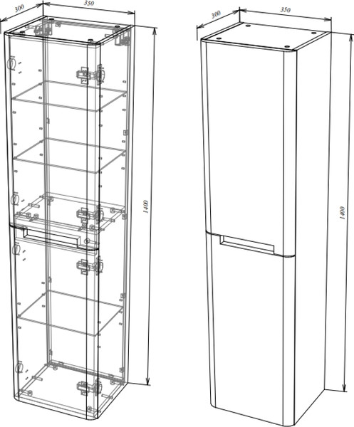 Изображение товара Шкаф-пенал для ванной Garda Allegro 77н_350 / 30.77н.350