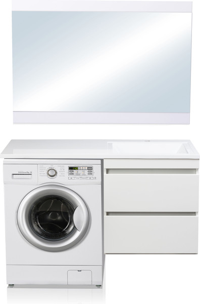 Изображение товара Тумба с умывальником Symbolite Даллас 120 Люкс Plus + Estetus Даллас 120x48 (подвесная, правый, белый)